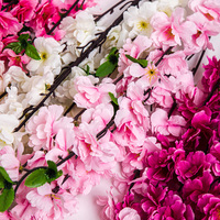 Tige de fleur artificielle réaliste en soie de qualité supérieure, rouge, rose, blanc, fleur de cerisier, décoration de la maison, mariage, fête des mères, Noël, bricolage