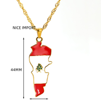 Collier avec pendentif goutte d'huile en acier titane, motif territoire du Honduras, bijoux créatifs et tendance pour hommes et femmes