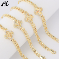 Nouveau Bracelet Unisexe Plaqué Or 14K, Style Classique, avec Breloque Graphique Trèfle et Motif Religieux Madone Marie, Forme Équilibrée, pour Fête
