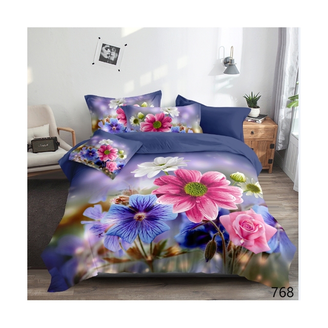 Luxury 3D Flower Queen Double Comforter Cover Sets Women's Quilt Cover Bedspread with Sheets & Pillowcases