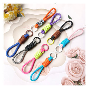 Hot Creative Braided Nylon Lanyard Keychain for Phone Case Women Anti Lost Knot Rope Strap Car Key Chains Diy Accessories