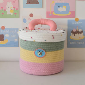 Vente en gros d'articles divers de bureau panier de rangement tissé boîte de rangement de jouets pour salon dortoir panier de présentation décoratif - Product Image 6