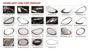Cubierta de Faro Delantero para Automóvil, Cristal de Faro para Porsche <span class=keywords><strong>Cayenne</strong></span>, Panamera, <span class=keywords><strong>Macan</strong></span>, 911, 718, Cayman, Carcasa de Faro Negra, Base Trasera - Product Image 5