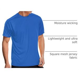 เสื้อยืดออกกำลังกายผู้ชายแบบกำหนดเอง น้ำหนักเบา แห้งเร็ว ป้องกันแสงแดด SPF แขนสั้น คอกลม ทรงปกติ เหมาะสำหรับตกปลา เดินป่า วิ่ง - Product Image 4