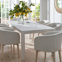 Chaise de salle à manger design contemporain Offre Spéciale Fauteuil en bois en tissu boucle blanche pour la maison pour la salle à manger et le salon
