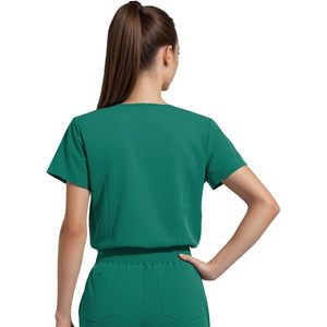 Blusa Médica para Mujer, Cuello en V, 4 Bolsillos, Tela Elástica, Uniforme de Enfermería, Uso Hospitalario - Product Image 2