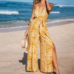 จั๊มสูทสไตล์ฮาวายคุณภาพสูง โชว์เนินอก สายเดี่ยว ผ้าเรยอน 100% เนื้อนุ่ม พิมพ์ลาย จั๊มสูทแบบชิ้นเดียวสั่งทำได้ - Product Image 2