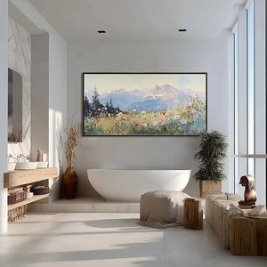 Pintura Impresionista de Paisaje de Prado Montañoso, Pintada a Mano, Decorativa <span class=keywords><strong>para</strong></span> Sala de Estar o Dormitorio - Product Image 2