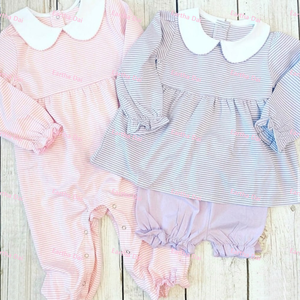 Set di <span class=keywords><strong>Abbigliamento</strong></span> Boutique per Bambina, Tutina Rosa a Righe con Colletto Peter Pan, Outfit Autunnale con Volant per Neonati e Bambini, <span class=keywords><strong>Abbigliamento</strong></span> per Bambini all'Ingrosso - Product Image 2