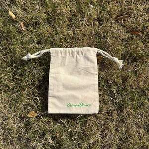 Factory Price Customized Organic Cotton Bag Small Cotton Canvas <b>Drawstring</b> <b>Pouch</b> - Product Image 2