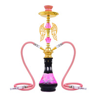 Magnifique kit chicha de 55 cm avec foyer, double tuyau et ailes multicolores