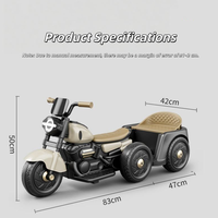 Nouveau design, tricycle électrique à deux places pour enfants, moto à pédales en plastique, télécommandée avec musique et éclairage pour garçons et filles