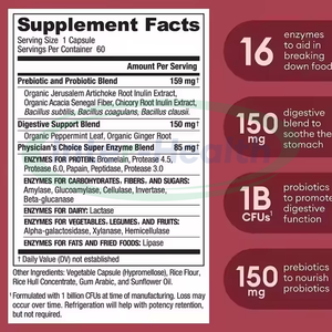 Probiotiques Digestifs ASAP OEM en Capsules, Complément Alimentaire de Qualité Alimentaire, 60 Milliards de Probiotiques pour Femmes, 60 Capsules/Bouteille, 2 Capsules Quotidiennes - Product Image 3