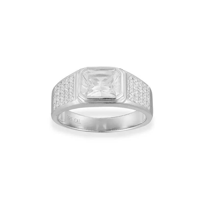 卸売メンズダイヤモンドリング婚約指輪925スターリングシルバーメンズリングジュエリー