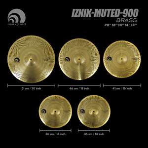 Set de Platillos de Latón Beatello IZNIK Mute de Bajo Volumen: Hi-Hat de 14 Pulgadas, Crash de 16+18 Pulgadas y Ride de 20 Pulgadas para Batería - Product Image 5