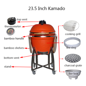 23 بوصة سيراميك حديث شواء كامادو شواء مدخن للتجمعات الكبيرة في الهواء الطلق ومجموعة شواء مع الفحم - Product Image 4