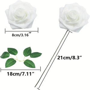 <span class=keywords><strong>Roses</strong></span> artificielles en mousse <span class=keywords><strong>de</strong></span> 8 cm en gros <span class=keywords><strong>avec</strong></span> feuilles et tiges pour la décoration <span class=keywords><strong>de</strong></span> mariage, d'anniversaire, <span class=keywords><strong>de</strong></span> scène, <span class=keywords><strong>bouquet</strong></span> <span class=keywords><strong>de</strong></span> <span class=keywords><strong>mariée</strong></span> - Product Image 2