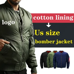 us size bomber jacket custom logo plus size men's jackets cotton bomber jacket men