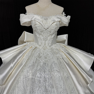 Vestido <span class=keywords><strong>de</strong></span> Novia Civil Mn303, Escote Corazón, Lentejuelas, Encaje, Espalda con Cordones, Bordado Personalizado, Detalle <span class=keywords><strong>de</strong></span> Lazo, Jancemebr - Product Image 2