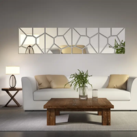 Autocollants muraux en miroir acrylique DIY pour la décoration de la maison, autocollants décoratifs pour murs de fond, autocollants miroir DIY pour fonds