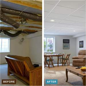 Tuiles de plafond en fibre minérale résistantes à l'humidité, fabriquées en Chine, pour la décoration intérieure de cafés, restaurants, bureaux - Product Image 5