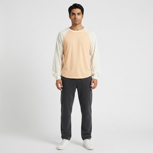 Custom women's Raglan Sleeves Colorblock Long Sleeve T-Shirt for <b>men</b> - Product Image 1