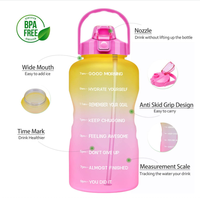 Pichet de gymnastique étanche portable Jenner de 1 gallon avec logo personnalisé et marqueur de temps