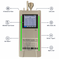Contador de Partículas WiFi RJ45, Monitor de Limpieza 0.3-10um 200000pcs/L, Modbus RTU TCP MQTT ISO14644-1 para Cuartos Limpios