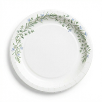 Assiettes en papier compostables écologiques de 7/9 pouces, résistantes à l'eau et aux coupures, jetables et robustes pour un usage quotidien