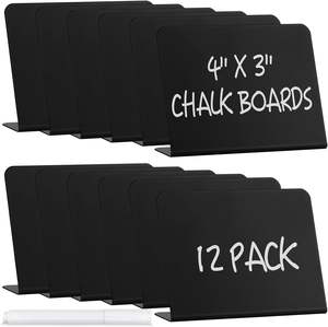 Mini panneaux de tableau noir étiquettes alimentaires pour <span class=keywords><strong>buffet</strong></span> de fête en forme de L Mini panneaux de craie étiquettes de tableau de table alimentaire fête mariage - Product Image 5