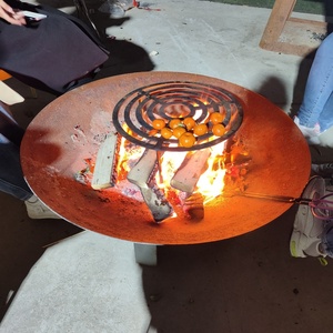 <span class=keywords><strong>Brasero</strong></span> de jardin extérieur en acier Corten pour camping, foyer rond personnalisable, foyer extérieur portable en acier Corten - Product Image 5