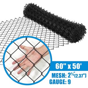 Fencer <b>Wire</b> Chain Link <b>Mesh</b> 2-3/8 Inch Diamond Black Vinyl Coated Galvanized Steel Fence Fabric for Outdoor Use - Product Image 3