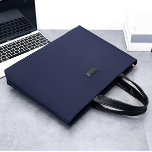 Sac pour ordinateur portable en tissu Oxford imperméable, mallette d'affaires portable, sac de voyage à bandoulière pour homme, mallette en cuir personnalisable avec logo pour homme - Product Image 5