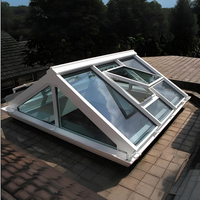 Fenêtre de toit moderne à cadre en aluminium, double vitrage trempé, lamellé-collé, pour jardin, avec persienne, sécurité intelligente et automatique