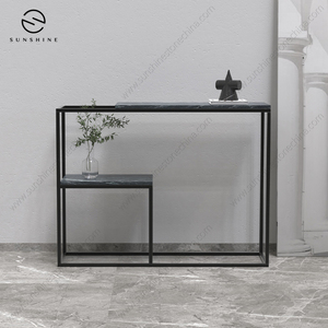 Mesa Consola Moderna con Tapa de Mármol y Estructura Metálica, Diseño Minimalista para Recibidor o Entrada - Product Image 3