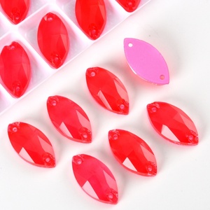 OLeeya Nevette Siam Neon Sew on Flat Back Strass Sew on Rhinestone With 2 Holes Drilled for Wedding <b>Decorations</b> - Product Image 3