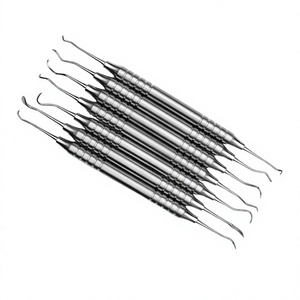 Dental Surgical Gracey Curette Set Stainless Steel Knurled Grip Periodontal Scalers Class I Instrument 7-Piece 3-Year Warranty - Product Image 5