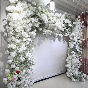 Arco Floreale SPR per Matrimoni e Fidanzamenti, Sfondo con <span class=keywords><strong>Rose</strong></span> e Fiori Artificiali Baby's Breath per Decorazioni - Product Image 4