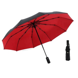 Factory Price Low MOQ Double Layers Logo Custom 3 Fold Umbrella Automatic