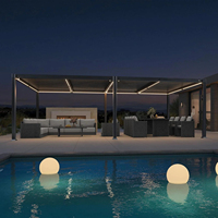 Kits de système de toiture à persiennes étanches avec stores électriques, pergola bioclimatique en aluminium pour jardin, gazebo, pavillon