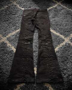 <span class=keywords><strong>Jeans</strong></span> Svasati da Uomo Stile Streetwear Europeo Americano con Design Personalizzato, Occhielli, Coulisse, Effetto Sbiadito dal Sole, Lavaggio Washed e Finitura Distressed - Product Image 1