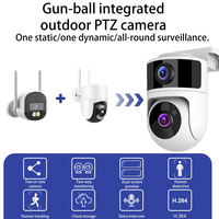 Caméra de sécurité sans fil PTZ Smartlife 2K 4K 8MP à double objectif, angle de vue de 85 degrés, vision nocturne, suivi de mouvement, alarme sonore