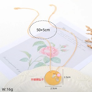 Collier Pendentif Géométrique Œil Turc Plaqué Or en Acier Inoxydable, Breloque Ronde Thème Œil Turc pour Femme, Bijou Cadeau - Product Image 2