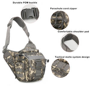 Sacoche à bandoulière Oxford pour femme, sac à dos tactique unilatéral étanche 800D avec sac de poitrine et ceinture d'épaule pour le tourisme - Product Image 6