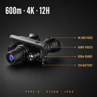Jumelles de vision nocturne 4K 5X avec illuminateur IR 3W 850nm et lampe tactique, double usage jour/nuit, étanches, best-seller