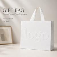Bolsa de Regalo de Papel de Arte de Lujo con Logotipo Grabado Personalizado y Asas de Listón para Galería de Arte y Empaque de Regalos Premium
