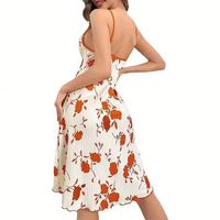 Chemise de nuit longue florale sans manches pour femme avec nœud frontal – Tenue décontractée pour dormir