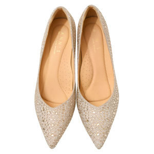 Gold Bridal Shoes with V-Cut Design - Product Image 2
