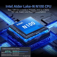 YCTIPC Intel 12th Gen NUC BOX N150 N100 N95 8GB DDR5 DDR4 256GB M.2 NVMe HD-MI DP Juegos de computadora de escritorio pequeños Intel Nuc Mini PC