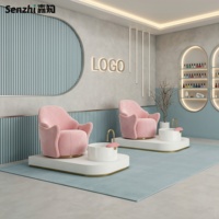 Luxuriöser Rosa Pediküre-Stuhl Nagelstudio-Möbel Schönheitssalon Fußpflege-Stühle Pediküre-Spa-Stuhl Nagelausstattung mit Plattform